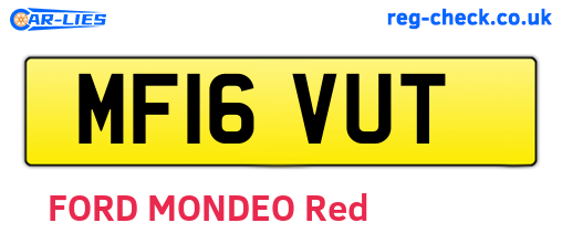 MF16VUT are the vehicle registration plates.