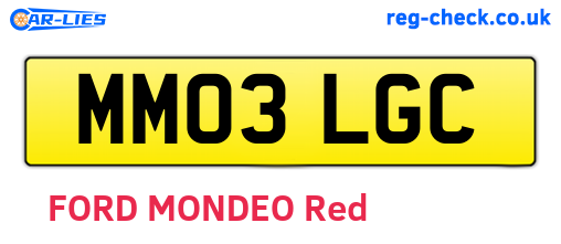 MM03LGC are the vehicle registration plates.
