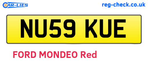 NU59KUE are the vehicle registration plates.