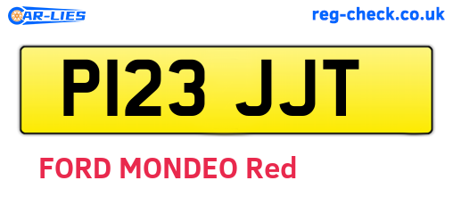 P123JJT are the vehicle registration plates.