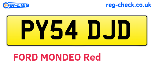 PY54DJD are the vehicle registration plates.
