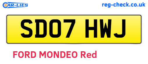 SD07HWJ are the vehicle registration plates.
