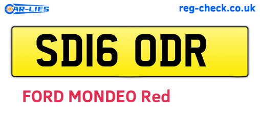 SD16ODR are the vehicle registration plates.