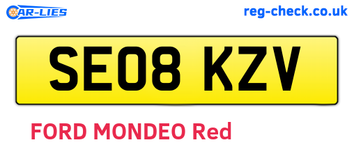 SE08KZV are the vehicle registration plates.