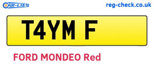 T4YMF are the vehicle registration plates.