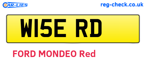 W15ERD are the vehicle registration plates.