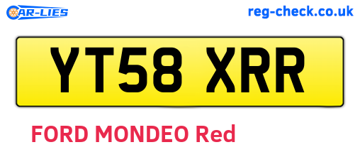 YT58XRR are the vehicle registration plates.