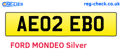 AE02EBO are the vehicle registration plates.