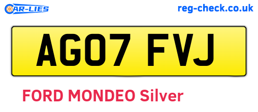 AG07FVJ are the vehicle registration plates.