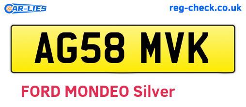 AG58MVK are the vehicle registration plates.