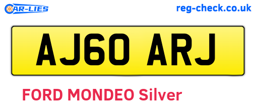AJ60ARJ are the vehicle registration plates.