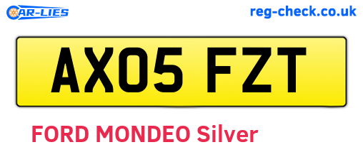 AX05FZT are the vehicle registration plates.