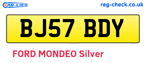 BJ57BDY are the vehicle registration plates.