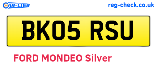 BK05RSU are the vehicle registration plates.