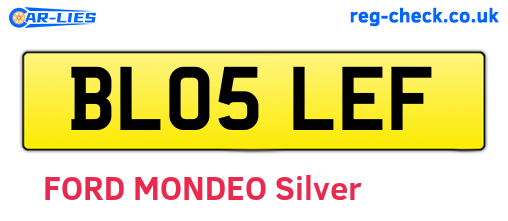 BL05LEF are the vehicle registration plates.