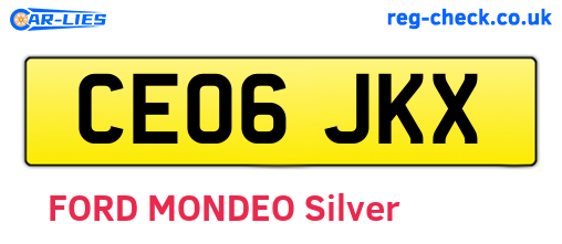 CE06JKX are the vehicle registration plates.