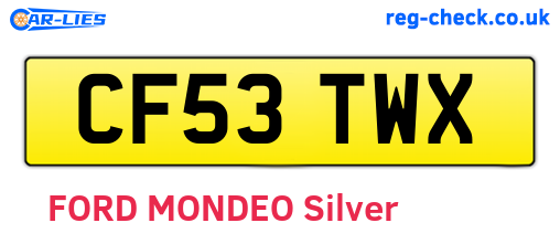 CF53TWX are the vehicle registration plates.