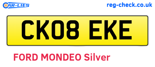 CK08EKE are the vehicle registration plates.