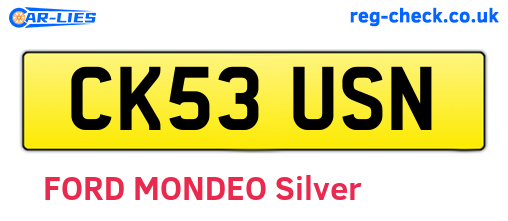 CK53USN are the vehicle registration plates.