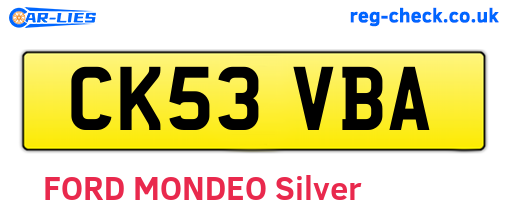 CK53VBA are the vehicle registration plates.