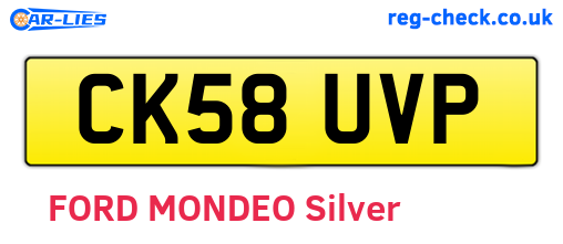 CK58UVP are the vehicle registration plates.