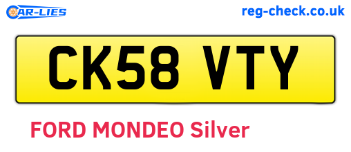 CK58VTY are the vehicle registration plates.