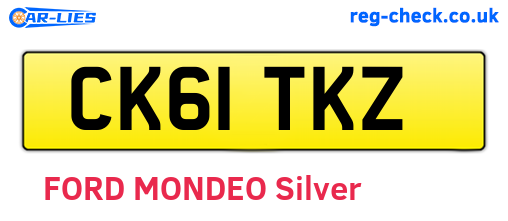 CK61TKZ are the vehicle registration plates.