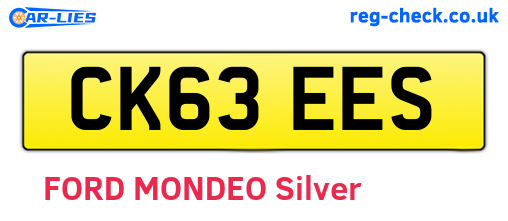 CK63EES are the vehicle registration plates.