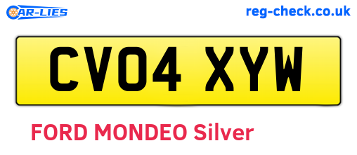CV04XYW are the vehicle registration plates.
