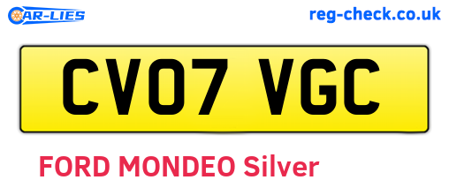 CV07VGC are the vehicle registration plates.