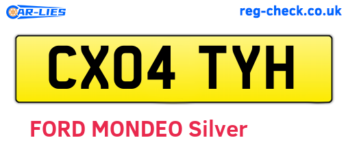 CX04TYH are the vehicle registration plates.