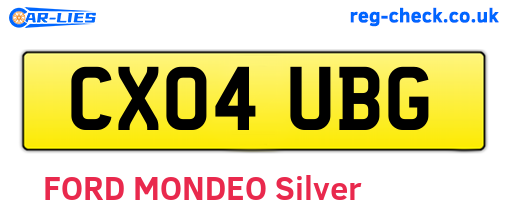 CX04UBG are the vehicle registration plates.
