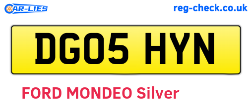 DG05HYN are the vehicle registration plates.