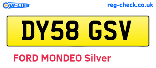 DY58GSV are the vehicle registration plates.