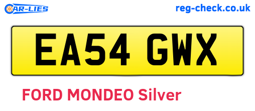 EA54GWX are the vehicle registration plates.
