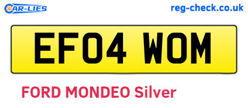 EF04WOM are the vehicle registration plates.