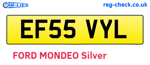 EF55VYL are the vehicle registration plates.