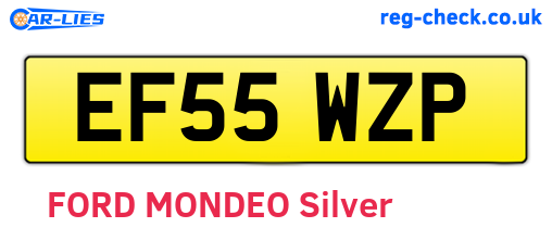 EF55WZP are the vehicle registration plates.