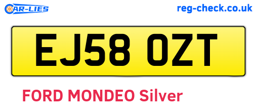 EJ58OZT are the vehicle registration plates.