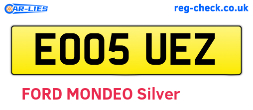 EO05UEZ are the vehicle registration plates.