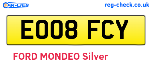 EO08FCY are the vehicle registration plates.