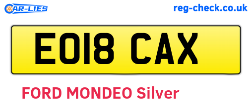 EO18CAX are the vehicle registration plates.