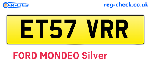 ET57VRR are the vehicle registration plates.