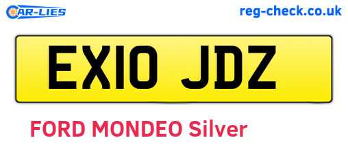 EX10JDZ are the vehicle registration plates.
