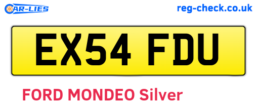 EX54FDU are the vehicle registration plates.
