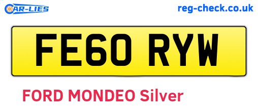 FE60RYW are the vehicle registration plates.