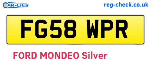 FG58WPR are the vehicle registration plates.