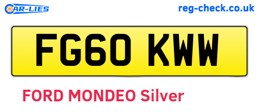 FG60KWW are the vehicle registration plates.