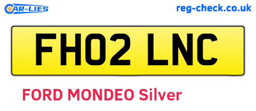 FH02LNC are the vehicle registration plates.