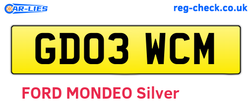 GD03WCM are the vehicle registration plates.